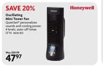 Home Hardware Oscillating Mini Tower Fan offer