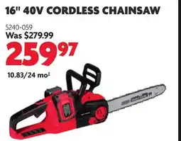 Home Hardware 16 40V CORDLESS CHAINSAW offer