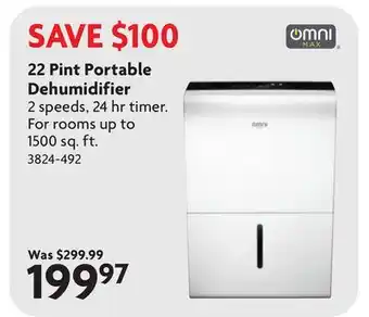 Home Hardware 22 Pint Portable Dehumidifier offer