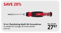 Home Hardware 14-in-1 Ratcheting Multi-Bit Screwdriver offer