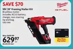 Home Hardware 18V 30° Framing Nailer Kit offer