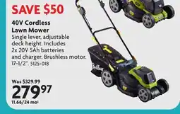 Home Hardware 40V Cordless Lawn Mower offer