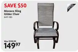Home Hardware Monaco Sling Gilder Chair offer