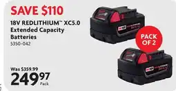 Home Hardware 18V REDLITHIUM XC5.0 Extended Capacity Batteries offer