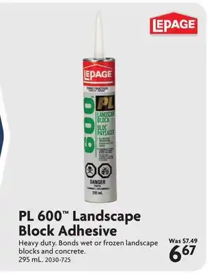 Home Hardware PL 600 Landscape Block Adhesive offer