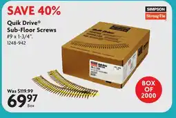 Home Hardware Quik Drive Sub-Floor Screws offer