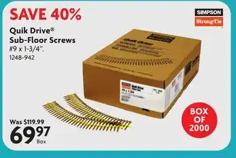 Home Hardware Quik Drive Sub-Floor Screws offer