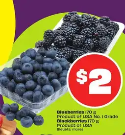 Chalo FreshCo Blueberries 170 g Product of USA No. 1 Grade Blackberries 170 g Product of USA offer