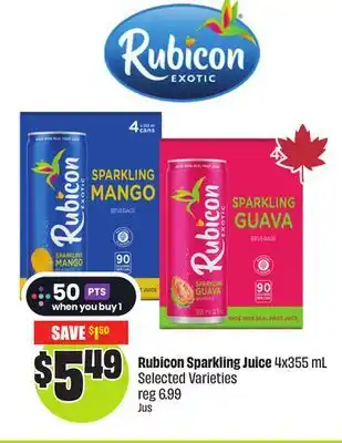 Chalo FreshCo Rubicon Sparkling Juice 4x355 mL Selected Varieties offer
