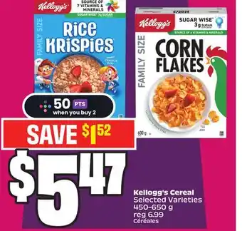 Chalo FreshCo Kellogg's Cereal Selected Varieties 450-650 g offer