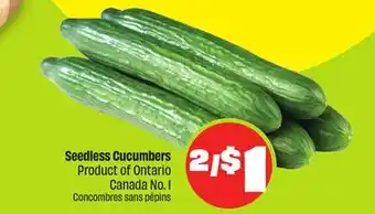 FreshCo Seedless Cucumbers Product of Ontario Canada No. I offer