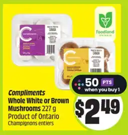 FreshCo Compliments Whole or Brown Mushrooms 227 g Product of Ontario offer