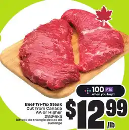 FreshCo Beef Tri-Tip Steak Cut From Canada AA or Higher 28.64/kg offer