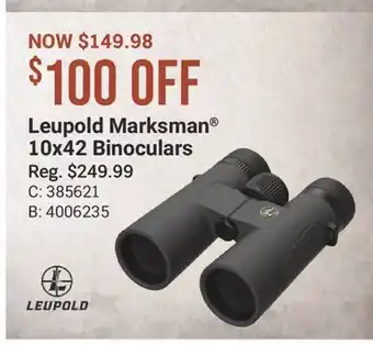 Cabela's Leupold Marksman 10x42 Binoculars offer