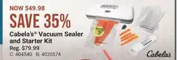 Cabela's Cabela's Vacuum Sealer and Starter Kit offer