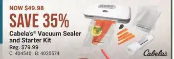 Cabela's Cabela's Vacuum Sealer and Starter Kit offer