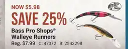 Cabela's Bass Pro Shops Walleye Runners offer