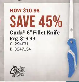 Cabela's Cuda 6 Fillet Knife offer