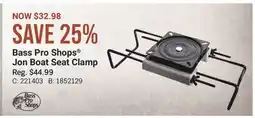 Cabela's Bass Pro Shops Jon Boat Seat Clamp offer