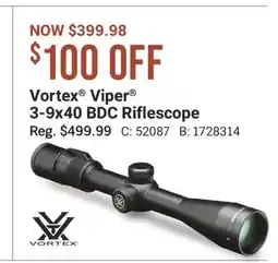 Cabela's Vortex Viper 3-9x40 BDC Riflescope offer