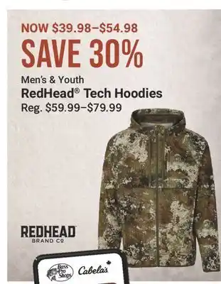 Cabela's RedHead Tech Hoodies offer