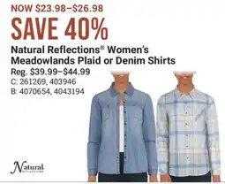 Cabela's Natural Reflections Women's Meadowlands Plaid or Denim Shirts offer