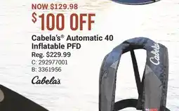 Cabela's Cabela's Automatic 40 Inflatable PFD offer