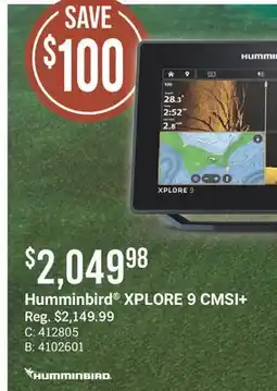 Cabela's Humminbird XPLORE 9 CMS + offer