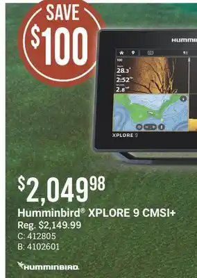 Cabela's Humminbird XPLORE 9 CMS + offer