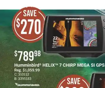 Cabela's Humminbird HELIX 7 CHIRP MEGA SI GPS offer