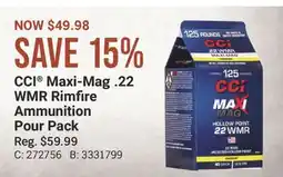 Cabela's CCI Maxi-Mag .22 WMR Rimfire Ammunition Pour Pack offer