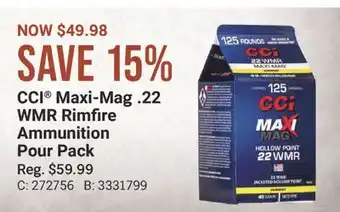 Cabela's CCI Maxi-Mag .22 WMR Rimfire Ammunition Pour Pack offer