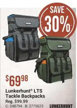 Cabela's Lunkerhunt LTS Tackle Backpacks offer