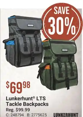 Cabela's Lunkerhunt LTS Tackle Backpacks offer