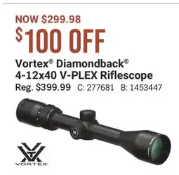 Cabela's Vortex Diamondback 4-12x40 V-PLEX Riflescope offer