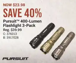 Cabela's Pursuit 400-Lumen Flashlight 3-Pack offer