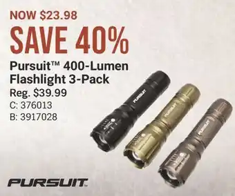 Cabela's Pursuit 400-Lumen Flashlight 3-Pack offer