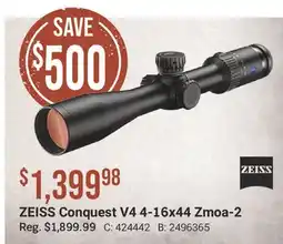 Cabela's ZEISS Conquest V4 4-16x44 Zmoa-2 offer