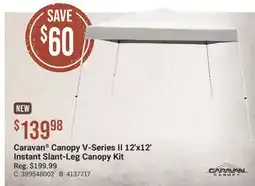 Cabela's Caravan Canopy V-Series II 12'x12' Instant Slant-Leg Canopy Kit offer
