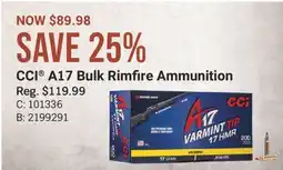Cabela's CCI A17 Bulk Rimfire Ammunition offer