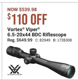 Cabela's Vortex Viper 6.5-20x44 BDC Riflescope offer