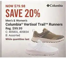 Cabela's Men's & Women's Columbia Vertisol Trail Runners offer