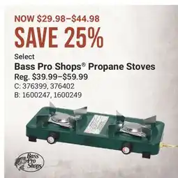 Cabela's Bass Pro Shops Propane Stoves offer