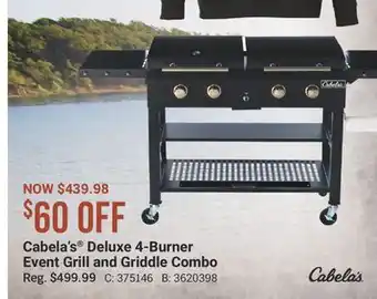 Cabela's Cabela's Deluxe 4-Burner Event Grill and Griddle Combo offer