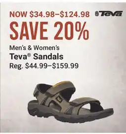 Cabela's Men's & Women's Teva Sandals offer