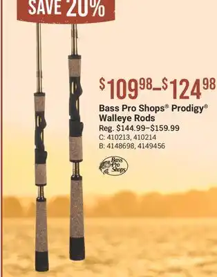 Cabela's Bass Pro Shops Prodigy Walleye Rods offer