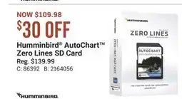 Cabela's Humminbird AutoChart Zero Lines SD Card offer