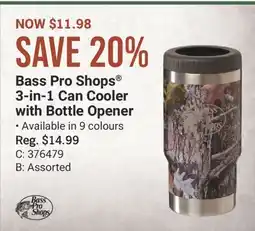 Cabela's Bass Pro Shops 3-in-1 Can Cooler with Bottle Opener offer