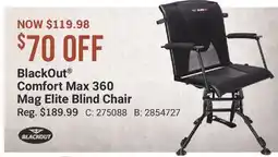 Cabela's BlackOut Comfort Max 360 Mag Elite Blind Chair offer
