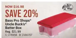 Cabela's Bass Pro Shops Uncle Buck's Batter Box offer
